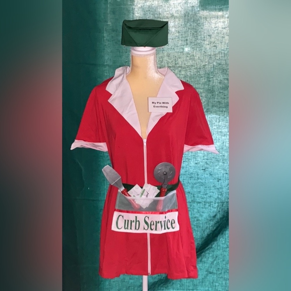🎃 Halloween Costume Sexy Pizza Girl 🍕 Retro Size- 1X